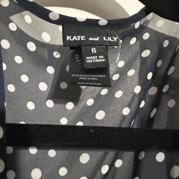 Kate and Lily Navy Polka Dot Dress 6 - Picture 9 of 10